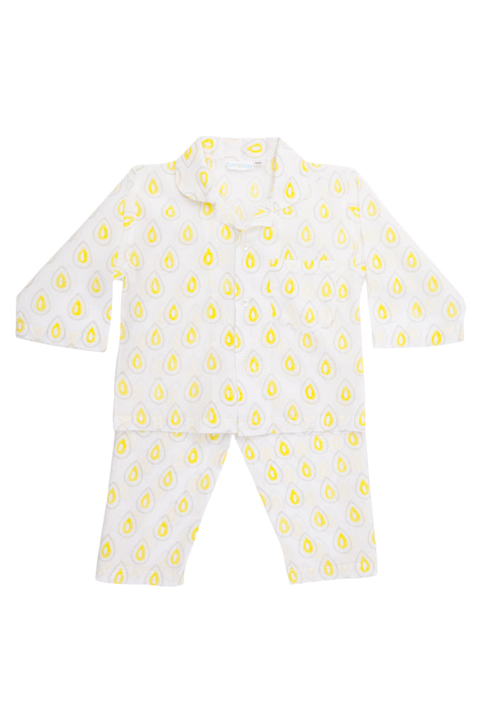 Cotton Pajamas Set - block printed sleepwear for kids - Feroza Designs ...